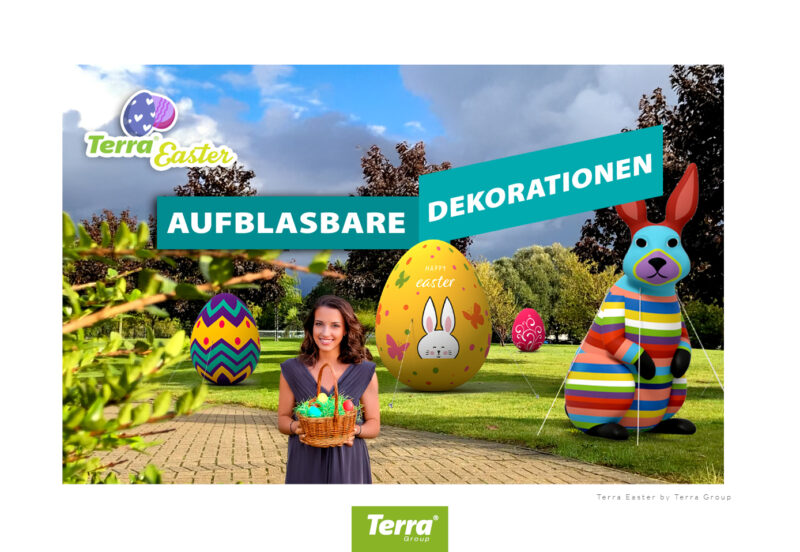 Ostern im großen Stil! Personalisierte XXL-Aufblasdekorationen für öffentliche Räume