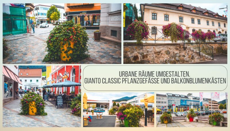 Urbane Räume umgestalten. Gianto Classic Pflanzgefäße und Balkonblumenkästen